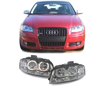 PHARES XÉNON AUDI A3 8P 03-08 ANGEL EYES, Verzenden