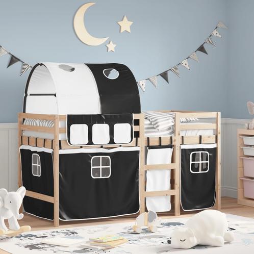 vidaXL Kinderhoogslaper met tunnel 90x200 cm grenenhout wit, Huis en Inrichting, Slaapkamer | Bedden, Nieuw, Verzenden