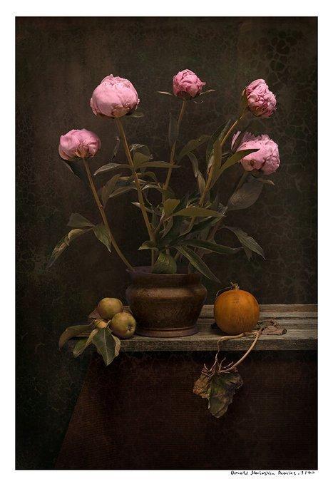 Arnold Mariashin - Peonies - XL - No reserve, Antiek en Kunst, Kunst | Schilderijen | Modern