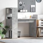 vidaXL Bureau met Opbergruimte Betonnen Grijs 113x54x120 cm, Verzenden, Nieuw