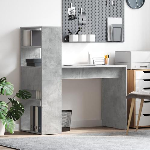 vidaXL Bureau met Opbergruimte Betonnen Grijs 113x54x120 cm, Huis en Inrichting, Bureaus, Nieuw, Verzenden