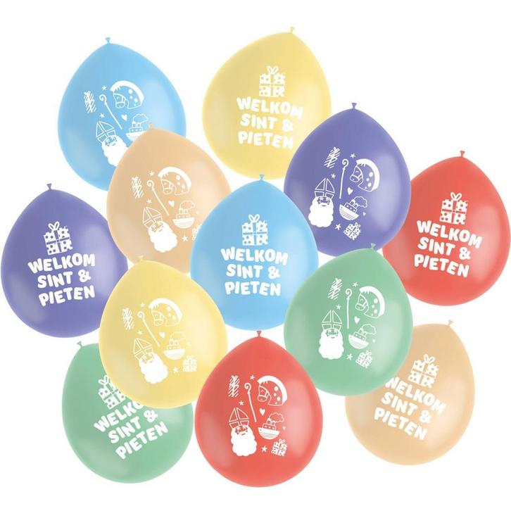 Gekleurde Sinterklaas Ballonnen 23cm 12st, Hobby en Vrije tijd, Feestartikelen, Nieuw, Verzenden