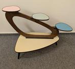 Bijzettafel - Hout, Messing - bloemenrek - bloemenkruk