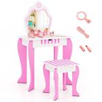 2dekans | Coast Prinsessentafel met kruk - Roze - MDF -, Ophalen of Verzenden, Nieuw