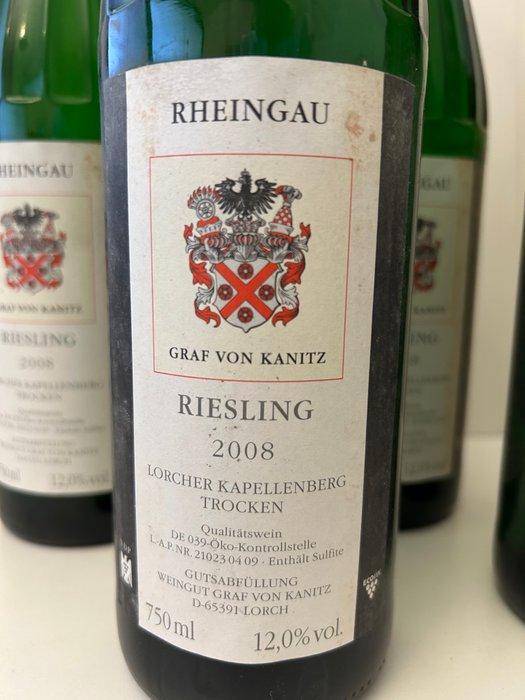 2008 Graf von Kanitz Riesling - Rheingau Trocken - 4 Flessen, Verzamelen, Wijnen