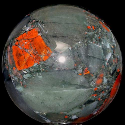 Draakbloed Jaspis Bol, Zuid-Afrika - Elegant en Natuurlijke, Verzamelen, Mineralen en Fossielen