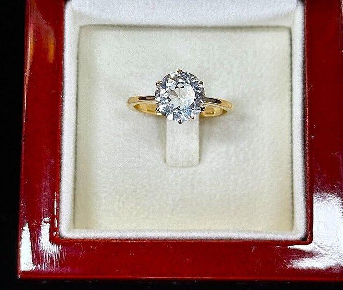 Zonder Minimumprijs - Ring 14K Geel Gouden Ring met Topaas, Handtassen en Accessoires, Ringen