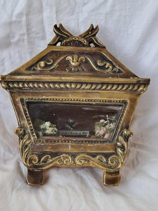 Reliekhouder - Brons, Hout, Textiel - 1800-1850 - Doos - Ex, Antiek en Kunst, Kunst | Niet-Westerse kunst