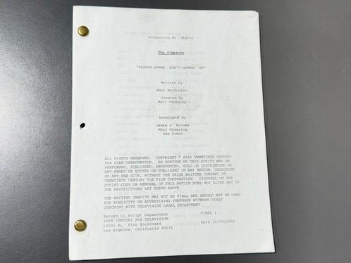 The Simpsons - 1 Origineel gebruikte productiescript -, Cd's en Dvd's, Dvd's | Tekenfilms en Animatie