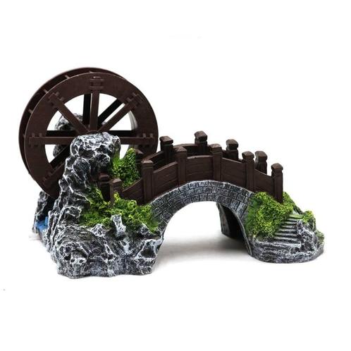 Brug en waterrad met luchtaansluiting large OS-283 - aquariu, Dieren en Toebehoren, Vissen | Aquaria en Toebehoren, Sierelement