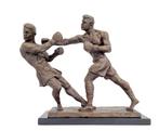 sculptuur, Boxing men - Higly detailed - 34 cm - Brons,