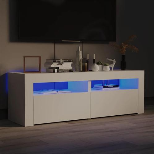 vidaXL Meuble TV avec lumières LED blanc 120x35x40 cm, Huis en Inrichting, Kasten |Televisiemeubels, Verzenden
