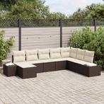 vidaXL Tuinbank Set met kussen 8 pcs Poly rattan, Tuin en Terras, Verzenden, Nieuw