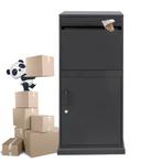 Mega Pakketbrievenbus – XXXL PakketPanda Multibox Zwart, Tuin en Terras, Verzenden, Nieuw, Staal, Staande brievenbus