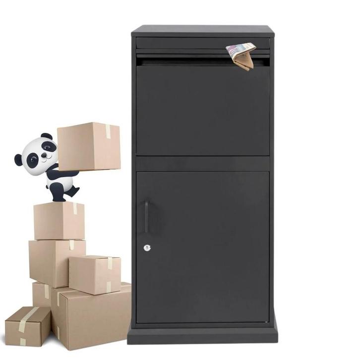 Mega Pakketbrievenbus – XXXL PakketPanda Multibox Zwart, Tuin en Terras, Brievenbussen, Staande brievenbus, Nieuw, Staal, Verzenden