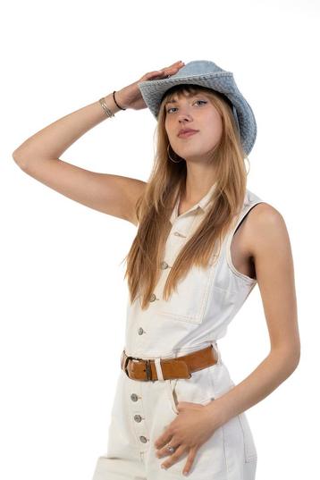Cowboyhoed Jeans Lichtblauw Lichtblauwe Denimlook Cowboy Wes beschikbaar voor biedingen