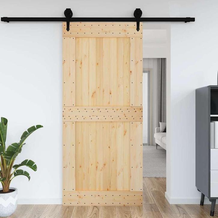 vidaXL Deur NARVIK 100x210 cm massief grenenhout, Doe-het-zelf en Bouw, Deuren en Vliegenramen, Nieuw, Verzenden