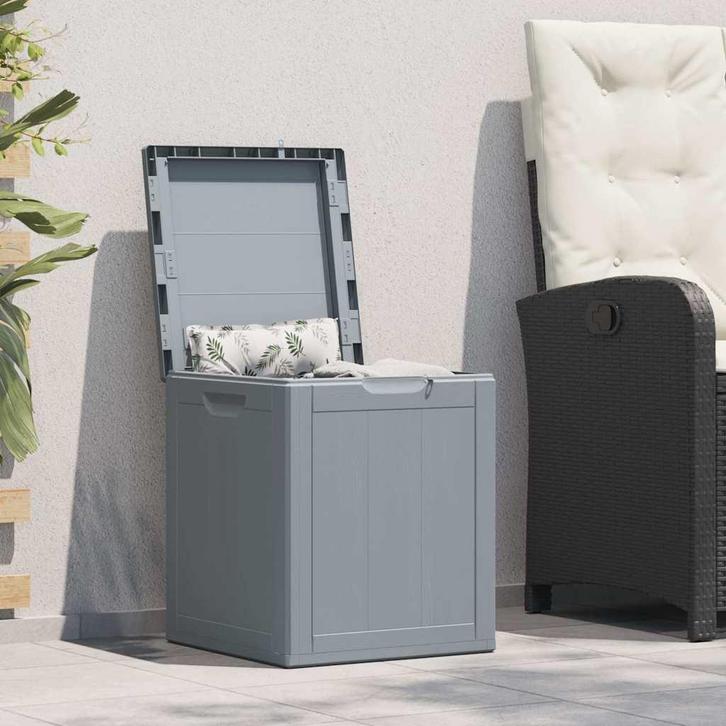 vidaXL Tuinbox 90 L PP houtlook grijs, Tuin en Terras, Bergingen en Tuinkasten, Nieuw, Verzenden