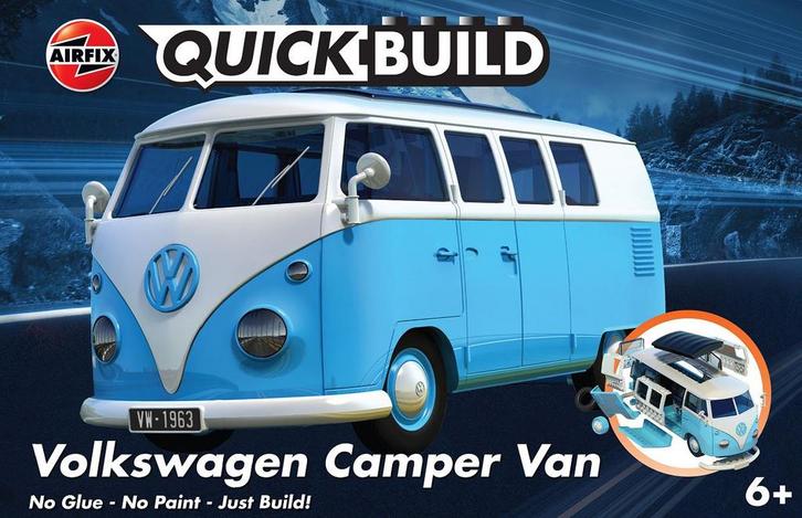 airfix AFJ6024 quickbuild vw camper van blue bouwpakket, Hobby en Vrije tijd, Modelbouw | Auto's en Voertuigen, Overige typen