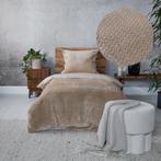 Teddy Hongaarse punt dekbedovertrek - taupe - 140 x 200/220, Huis en Inrichting, Verzenden, Nieuw