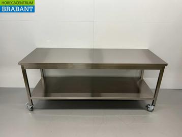 RVS Verrijdbare Werktafel Tafel Op Wielen 200 x 70 x 85 cm, Ophalen of Verzenden, Nieuw in verpakking