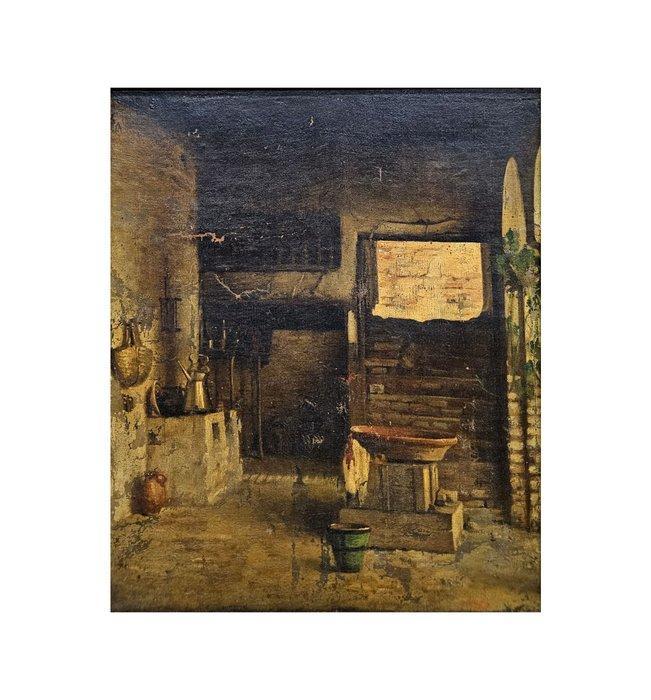 European School (XIX) - NO RESERVE - Traditional interior, Antiquités & Art, Art | Peinture | Classique