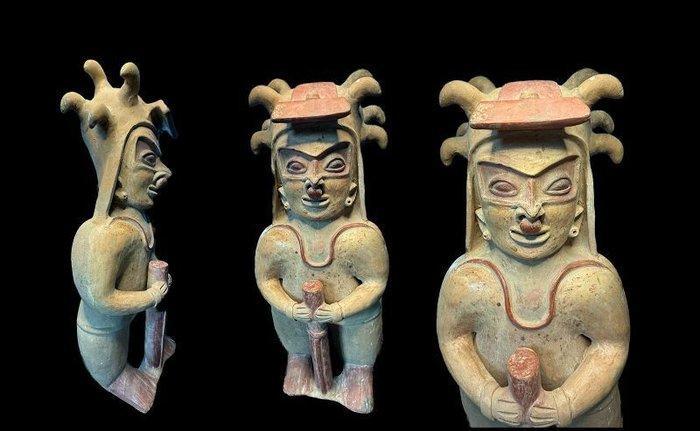 6e eeuw v.Chr. 55 cm beeldje Jamacoaque priester Terracotta, Antiek en Kunst, Antiek | Overige Antiek