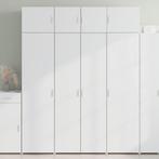 vidaXL Opbergkast 80x42,5x225 cm bewerkt hout wit, Huis en Inrichting, Kasten | Dressoirs, Verzenden, Nieuw