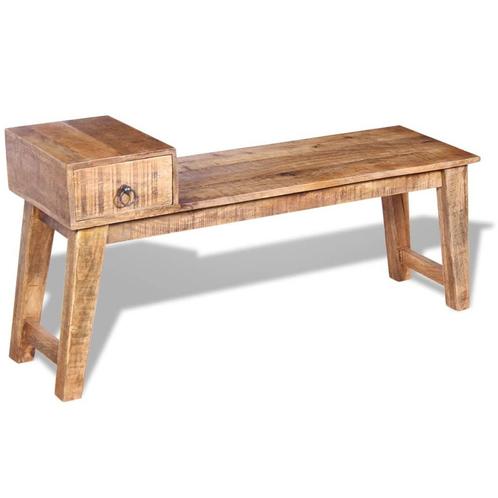 vidaXL Bankje met lade 120x36x60 cm massief mangohout, Huis en Inrichting, Overige Huis en Inrichting, Nieuw, Verzenden