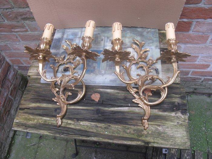 Lamp (2) - Koper - 2 koperen wandamplikken, Antiek en Kunst, Curiosa en Brocante