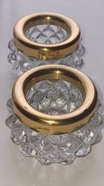 Zoutbakje - Kristal, .875 (84 Zolotniki) zilver - Salt &, Antiek en Kunst