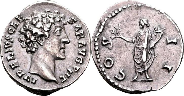 Marcus Aurelius, as Caesar zilver, Postzegels en Munten, Munten en Bankbiljetten | Verzamelingen, Verzenden