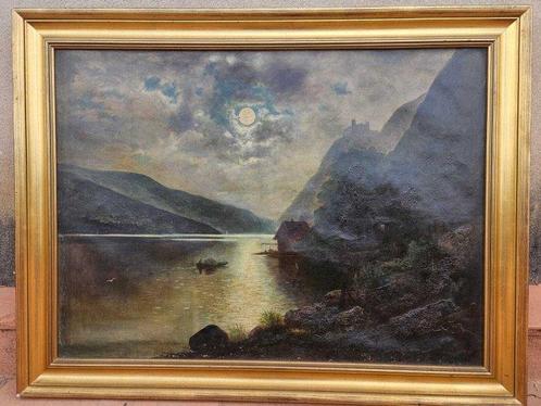 École européenne (XIX) - Nocturno en la Bahia, Antiek en Kunst, Kunst | Schilderijen | Klassiek