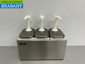 HCB inox Double Sauce Bar Sauce Pump Sauce Dispenser 3 x 2, Articles professionnels, Verzenden
