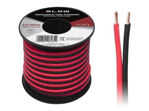 2 x 2.50 mm zwart/rood op rol 25 meter 2-aderige kabel, Bricolage & Construction, Électricité & Câbles, Envoi