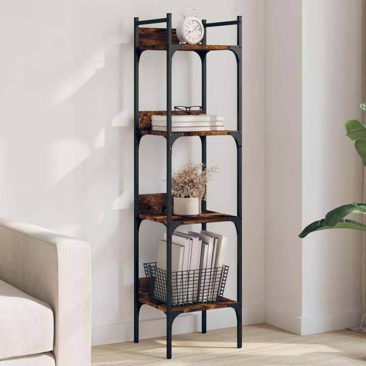 vidaXL Boekenkast 4-laags 35x30x138,5 cm bewerkt hout, Huis en Inrichting, Kasten | Boekenkasten, Nieuw, Verzenden
