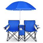 2dekans | Coast 2-Zits Campingstoel - Met Parasol en Koeltas, Ophalen of Verzenden