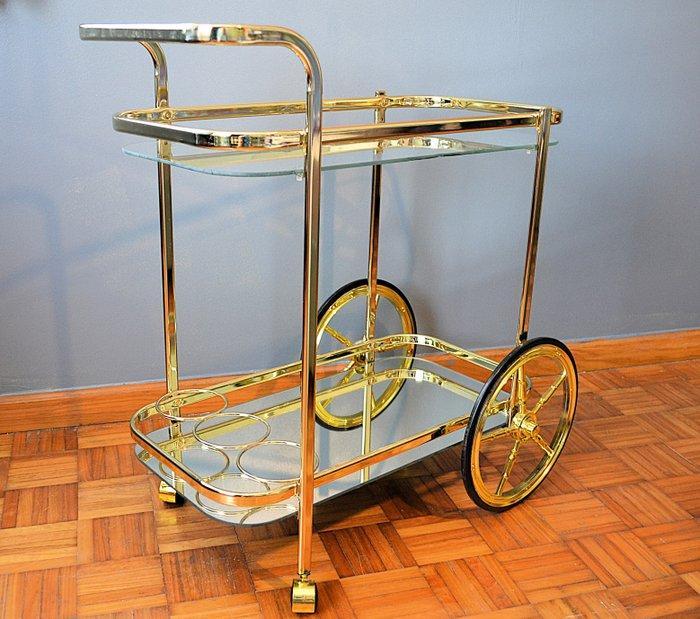 Chariot de service - Laiton, Verre, Antiek en Kunst, Curiosa en Brocante