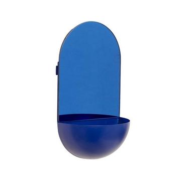 Hübsch - Wandspiegel- Boogmuurspiegel - Blauw - Metaal