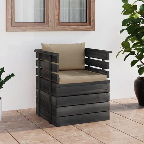 vidaXL Tuinfauteuil met kussens pallet grenenhout, Tuin en Terras, Tuinsets en Loungesets, Nieuw, Verzenden