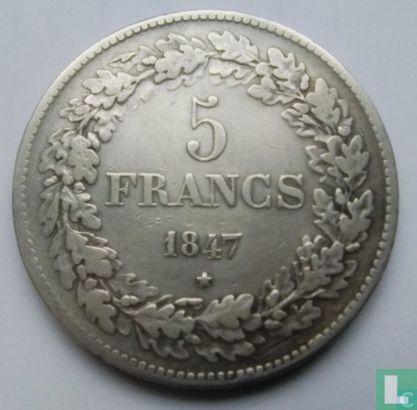België 5 francs 1847, Postzegels en Munten, Munten | België, Losse munt, Goud, Zilver, Verzenden