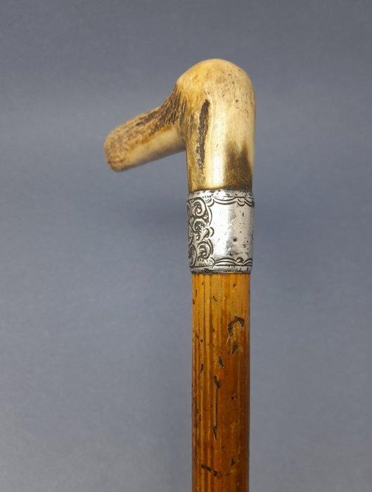 Canne de marche - Métal blanc, Antiek en Kunst, Curiosa en Brocante