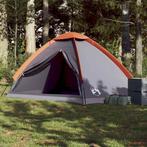 vidaXL Koepeltent 4-persoons waterdicht grijs en oranje, Caravans en Kamperen, Verzenden, Nieuw