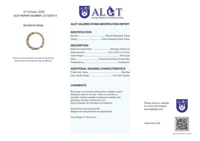 Sans Prix de Réserve - Collier Argent - Gemmes mixtes -, Handtassen en Accessoires, Kettingen