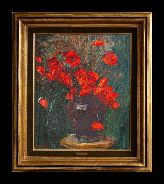 Georges De Sloovere, (1873-1970) - vase aux coquelicots, Antiek en Kunst, Kunst | Schilderijen | Klassiek