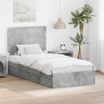 vidaXL Opbergbed met hoofdeinde Beton Grijs 90 x 190 cm, Verzenden, Nieuw