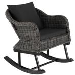 Wicker schommelstoel Rovigo 150kg - grijs, Huis en Inrichting, Nieuw, Verzenden