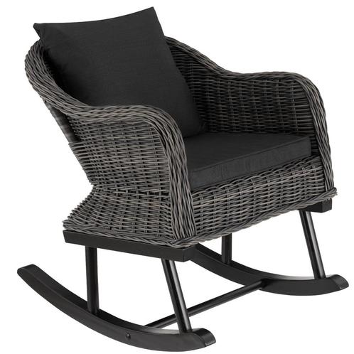 Wicker schommelstoel Rovigo 150kg - grijs, Huis en Inrichting, Stoelen, Verzenden
