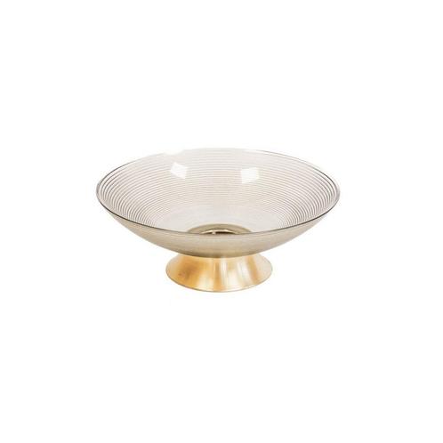 HV Super Bowl Glas met Voet - Smokey - 24,5x24,5x8,5cm, Maison & Meubles, Accessoires pour la Maison | Autre