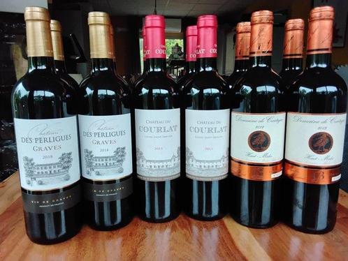 2018 x 4 Château des Perligues 2013 x 4 Château du Courlat &, Verzamelen, Wijnen